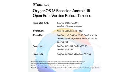 Компанія OnePlus випустила оновлену дорожню карту випуску бета-версії прошивки OxygenOS 15