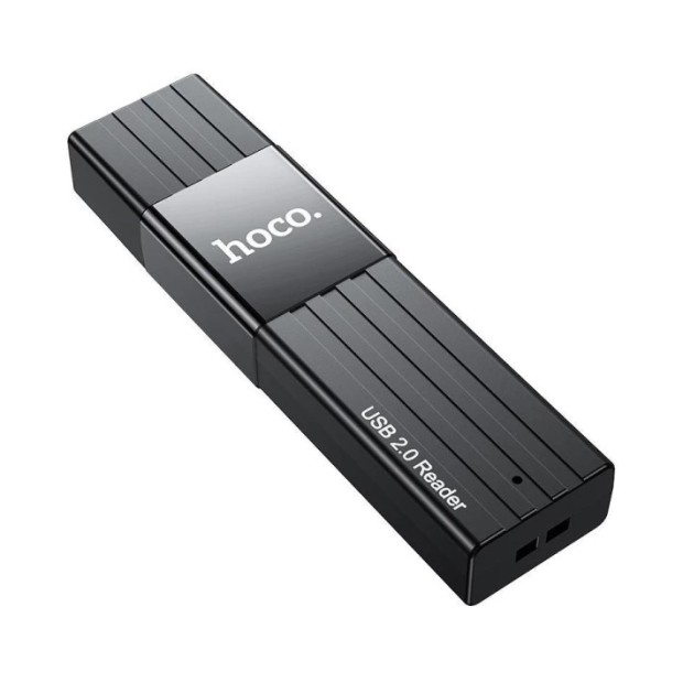 Адаптер для карт SD Hoco HB20 USB2.0 2в1 (Чорний), Харків, Київ, Україна