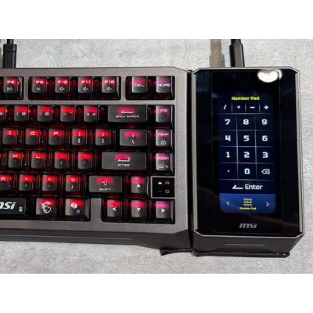 MSI показала новую механическую клавиатуру со съёмным сенсорным цифровым блоком