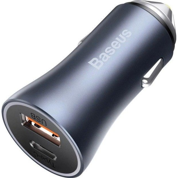 Baseus Golden Contactor Pro CCJD-0G 40W 1USB  /  1Type-C Car Charger Adapter (Gray), Харків, Київ, Україна