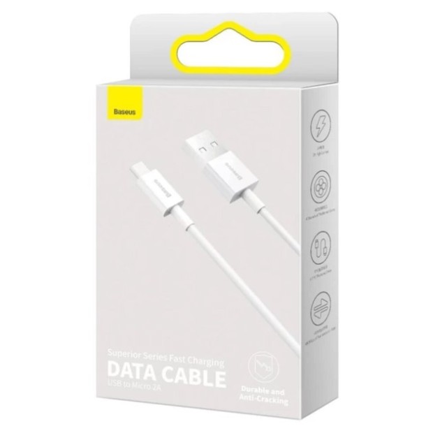 Baseus Superior USB Cable 2A (1m) (MicroUSB) (White) CAMYS-02, Харків, Київ, Україна