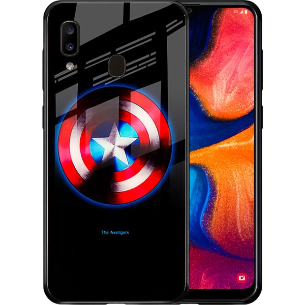 Накладка Luminous Glass Case Samsung A20 / A30 (2019) (Captain America)
