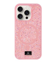 Чохол Bling World Rock Diamond MagSafe iPhone 15 Pro (Рожевий)