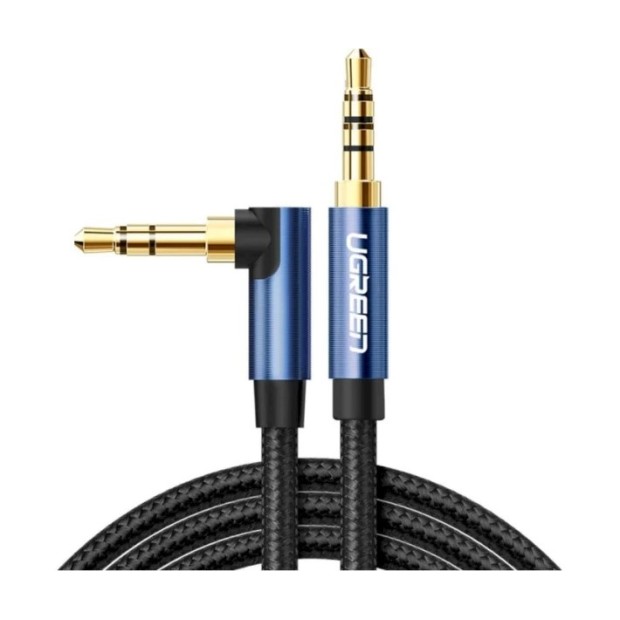 Кабель AUX UGREEN AV112 (3.5мм - 3.5мм) (2м) (Синій)