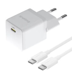 Baseus Palm 20W PD Charger Adapter (1Type-C) + Type-C to Type-C Cable (White) P1..