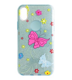 Силикон Glitter Apple iPhone X / XS (Butterfly)