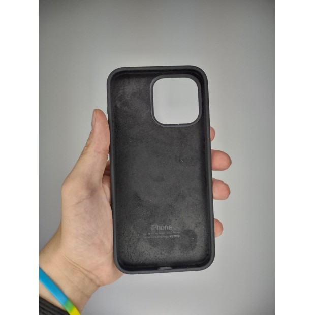 Оригінальний силіконовий чохол круглої форми для Apple iPhone 15 Pro Max (07) чорний