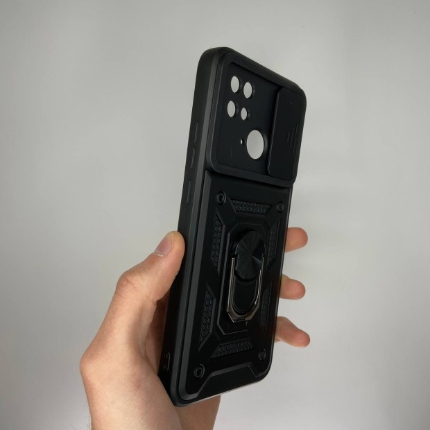 Чохол-бронь Ring Serge Armor Case для Xiaomi Redmi 10C (ShutCam) (Чорний)