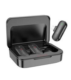 Бездротовий петличний мікрофон Hoco DI56 (Lightning) (Чорний)