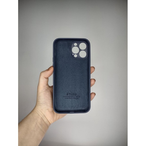 Силіконовий оригінальний чохол RoundCam для Apple iPhone 13 Pro Max (09) Темно-синій