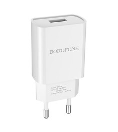 USB Charger Adapter Borofone BA20A 2.1A + Type-C Cable (White)
