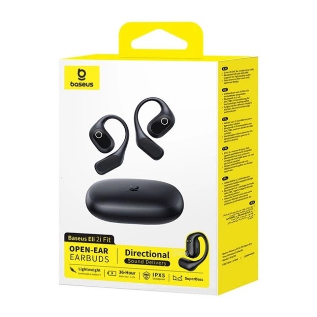 Беспроводные наушники-гарнитура заушные спортивные Baseus Eli 2 Fit Open-Ear True (Black) Беспроводные наушники-гарнитура заушные спортивные Baseus Eli 2 Fit Open-Ear True (Black)