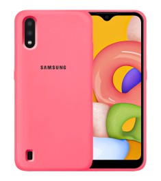 Силикон Original 360 Case Logo Samsung Galaxy A01 (2020) (Клубничный)