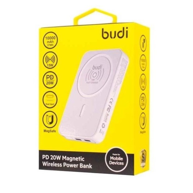 Бездротовий акумулятор Budi M8J081 20W 10000mAh (Білий) U