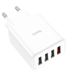 Зарядний адаптер Hoco C102A QC3.0 18W 4USB (Білий)