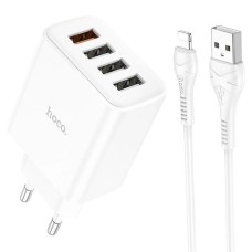 Зарядний адаптер Hoco C102A QC3.0 18W 4USB (Білий)