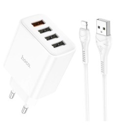 Зарядний адаптер Hoco C102A QC3.0 18W 4USB (Білий)