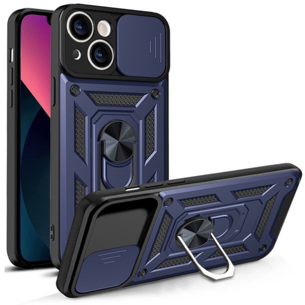 Бронь-чехол Ring Serge Armor Case Apple iPhone 13 (ShutCam) (Синий) Бронь-чехол Ring Serge Armor Case Apple iPhone 13 (ShutCam) (Синий)