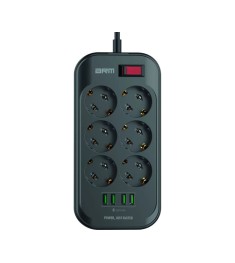 Мережевий подовжувач ArmorStandart A-PS64 (2m) (4USB / 6EU) (Чорний) AR