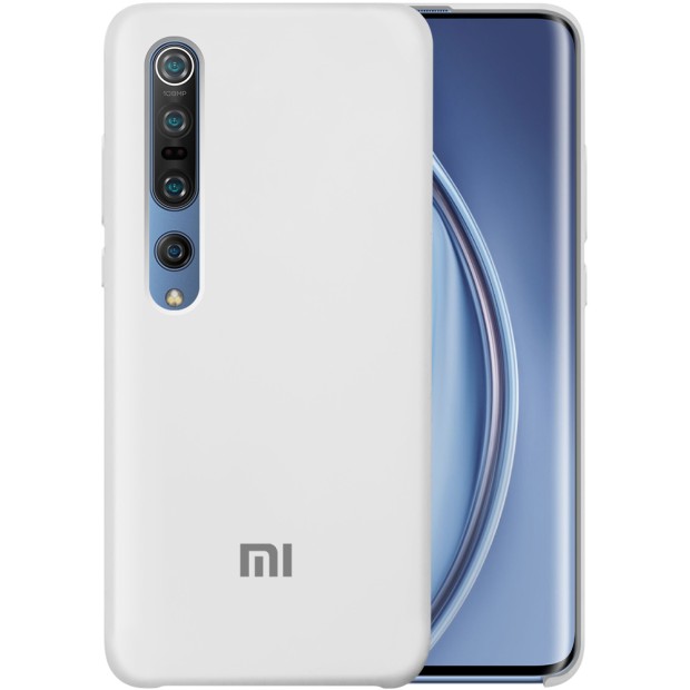 Оригінальний силіконовий чохол з логотипом для Xiaomi Mi10 / Mi10 Pro (Білий) Оригінальний силіконовий чохол з логотипом для Xiaomi Mi10 / Mi10 Pro (Білий)