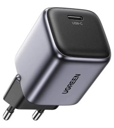 СЗП-адаптер UGREEN CD318 Nexode Mini 20W GaN (1Type-C) (Сірий)
