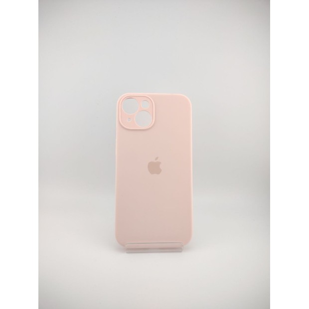 Силіконовий оригінальний чохол RoundCam для Apple iPhone 14 (рожевий крейдяний)