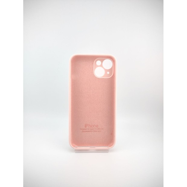 Силіконовий оригінальний чохол RoundCam для Apple iPhone 14 (рожевий крейдяний)