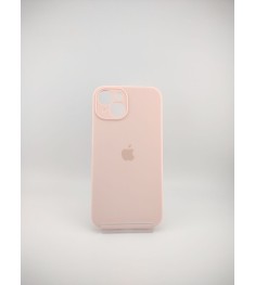 Силіконовий оригінальний чохол RoundCam для Apple iPhone 14 (рожевий крейдяний)