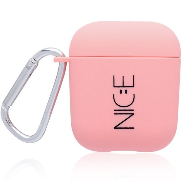 Чохол для навушників Clear Case Apple Airpods Nice (Рожевий)
