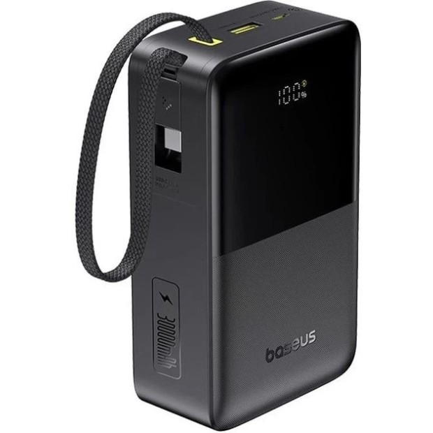 PowerBank Baseus EnerFill Bipow 2 Pro + вбудований Type C-кабель 22.5W 30000mAh (Чорний)