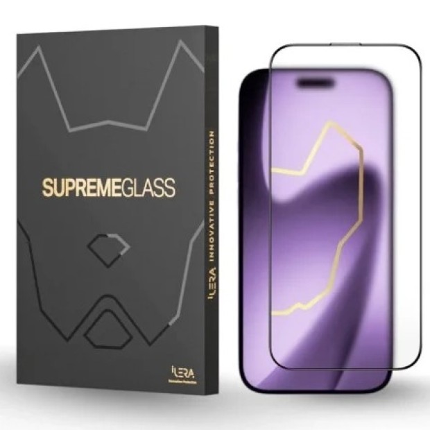 Защитное стекло iLera Deluxe Frosted Apple iPhone 17 Pro Max (Black) iLFrGl17PrMx