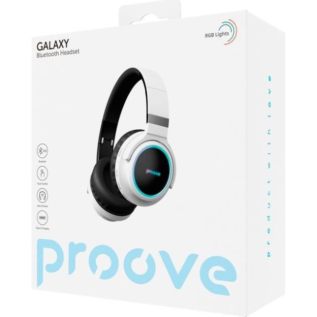 Бездротові накладні навушники-гарнітура Proove Galaxy (Білі)