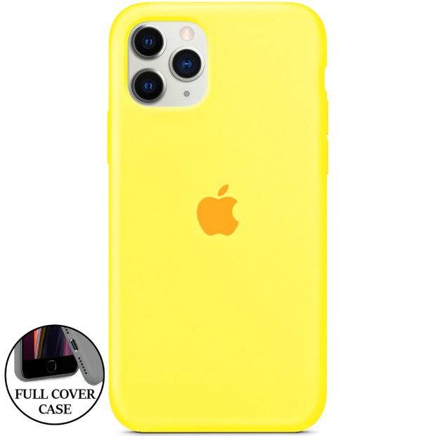 Силіконовий оригінальний круглий чохол для Apple iPhone 11 Pro (63) Канарково-жовтий.