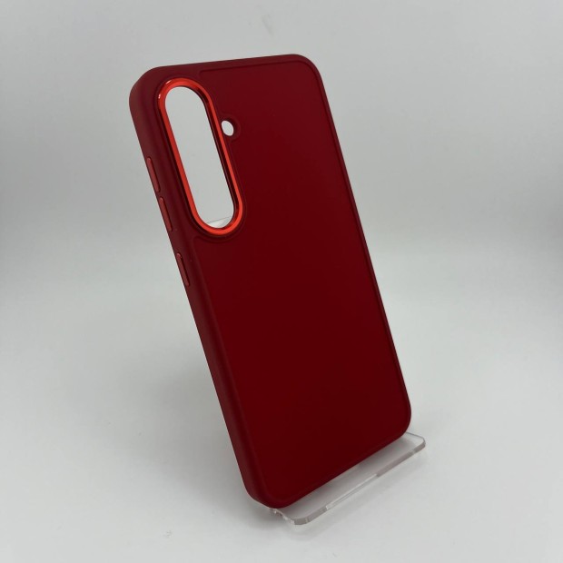 Metal Camera Cover для Samsung Galaxy S24 (Темно-червоний)