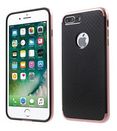 Силіконовий чохол iPaky Carbon для Apple iPhone 7 Plus  /  8 Plus (Рожевий)