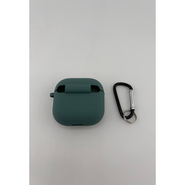 Чохол для навушників Full Silicone Case with Microfiber Apple AirPods 4 (55) Чорно-зелений