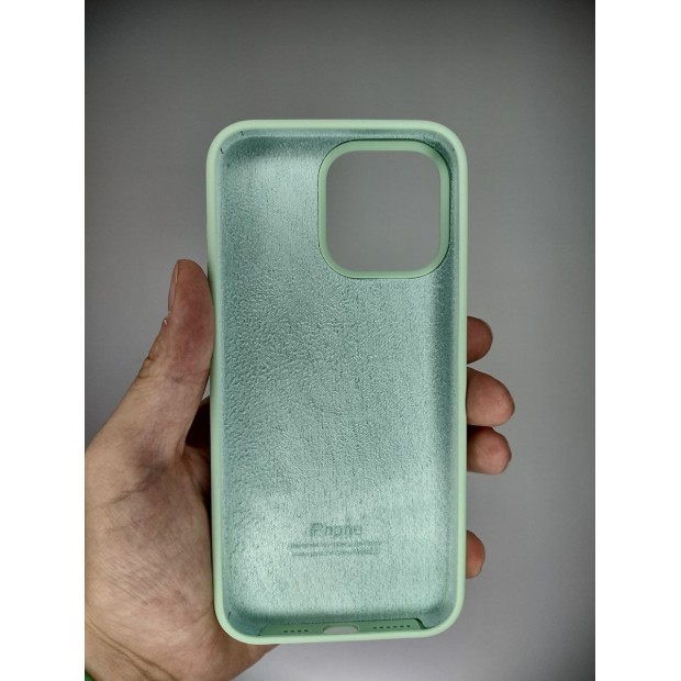 Силіконовий оригінальний чохол круглої форми для Apple iPhone 15 Pro Max (Pistachio)