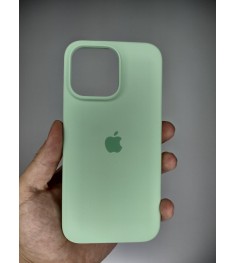 Силіконовий оригінальний чохол круглої форми для Apple iPhone 15 Pro Max (Pistac..