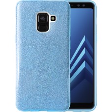 Силикон Glitter Samsung Galaxy A8 (2018) A530 (Синий)