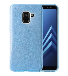 Силіконовий чохол з блискітками для Samsung Galaxy A8 (2018) A530 (синій)