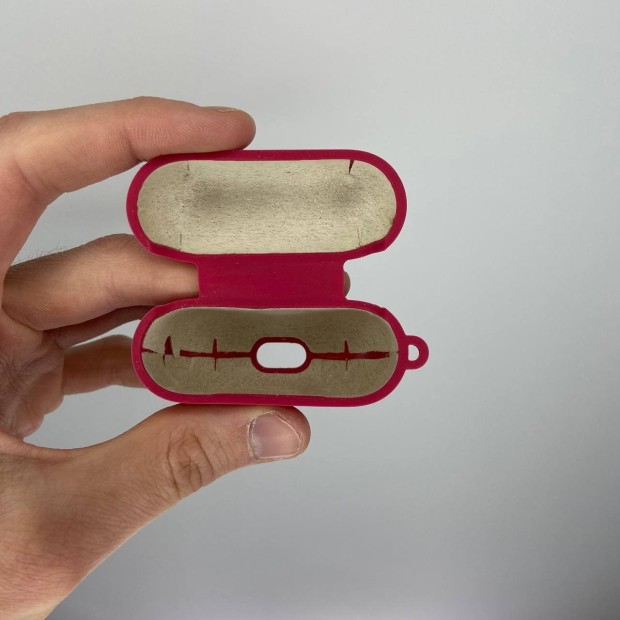 Чохол для навушників із повного силікону з мікрофіброю для Apple AirPods Pro (рожево-червоний)