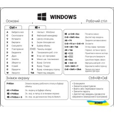 Наклейка с горячими клавишами Windows (Прозрачный/Чёрный) XK-MCR-WIB