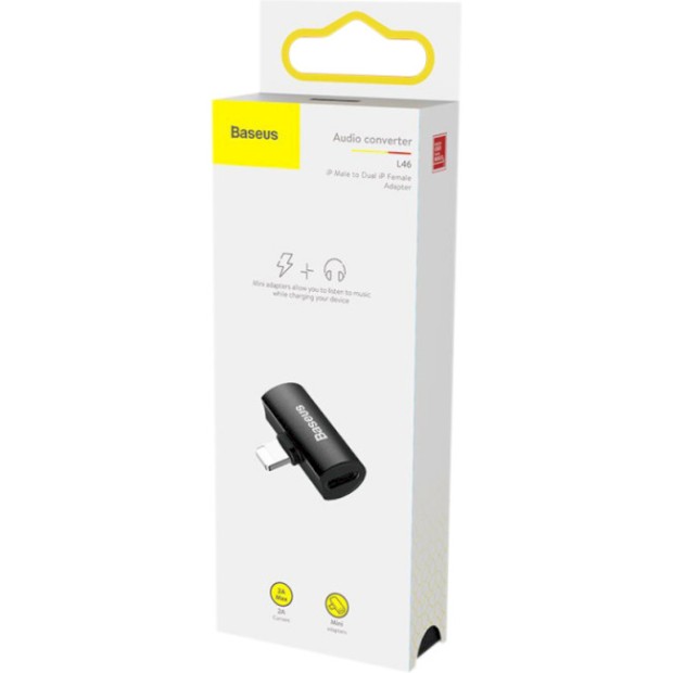 Перехідник Baseus L46 (2 Lightning на Lightning) (Чорний) CAL46-01