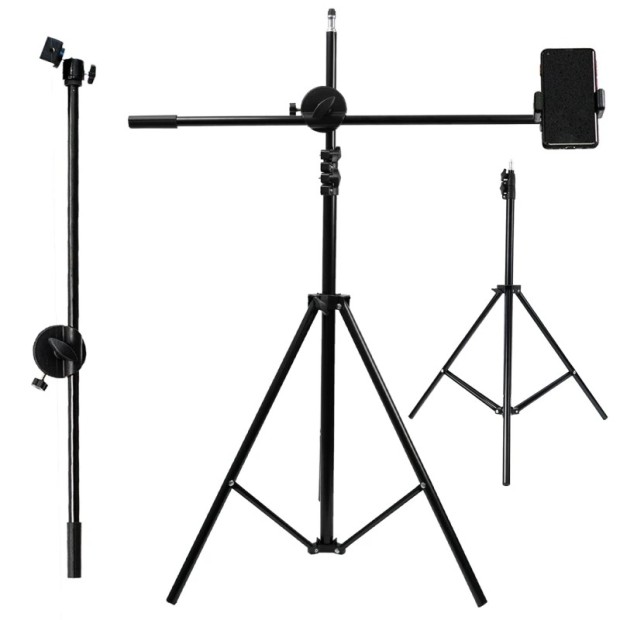 Tripod boom floor stand 2.1m (Black)