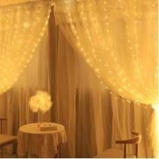 Garland-curtain 3x3m USB with remote control (Warm light)