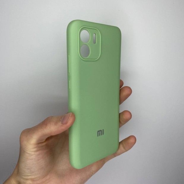 Силіконовий оригінальний 360 чохол з логотипом Xiaomi Redmi A2  /  A1 (ShutCam) (М'ятний)