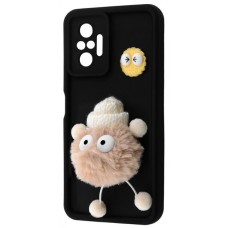 Чохол Pretty Things Case Xiaomi Redmi Note 10 Pro (Чорний / Пухнастий Білий)