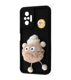 Чохол Pretty Things Case Xiaomi Redmi Note 10 Pro (Чорний / Пухнастий Білий)