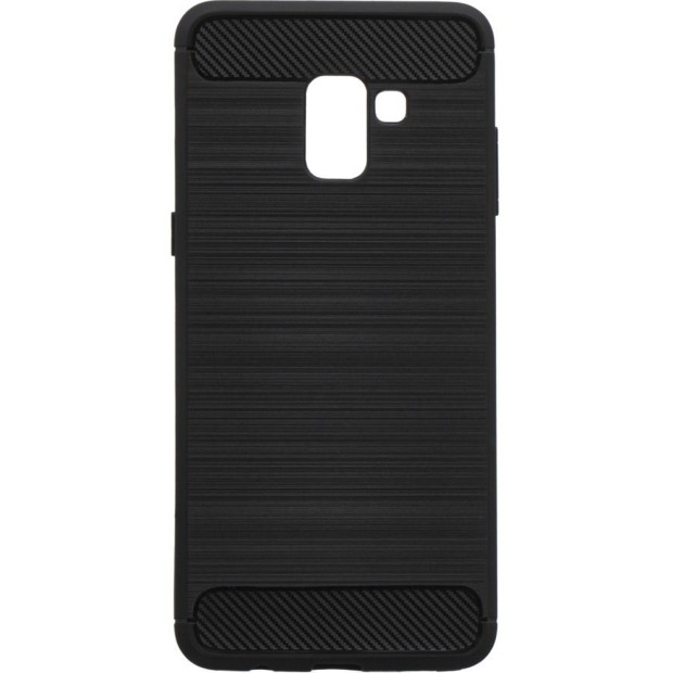 Чохол із силікону з покриттям Polished Carbon для Samsung Galaxy A8 Plus (2018) A730 (чорний)