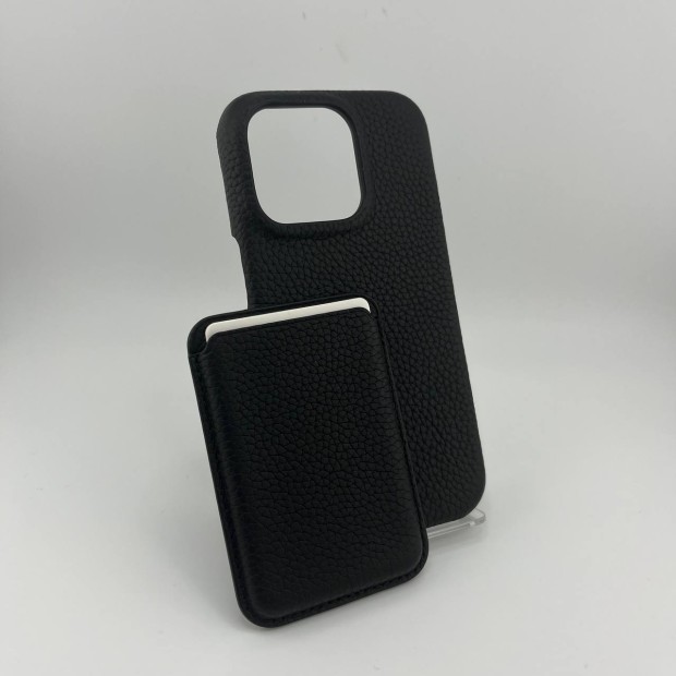 iLera Napa Leather Case для Apple iPhone 15 Pro Max + Шкіряний гаманець для iPhone (Чорний)